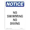Signmission OSHA Notice, 7" Height, No Swimming No Diving Sign, 7" X 5", Portrait OS-NS-D-57-V-14878 - alternate 1
